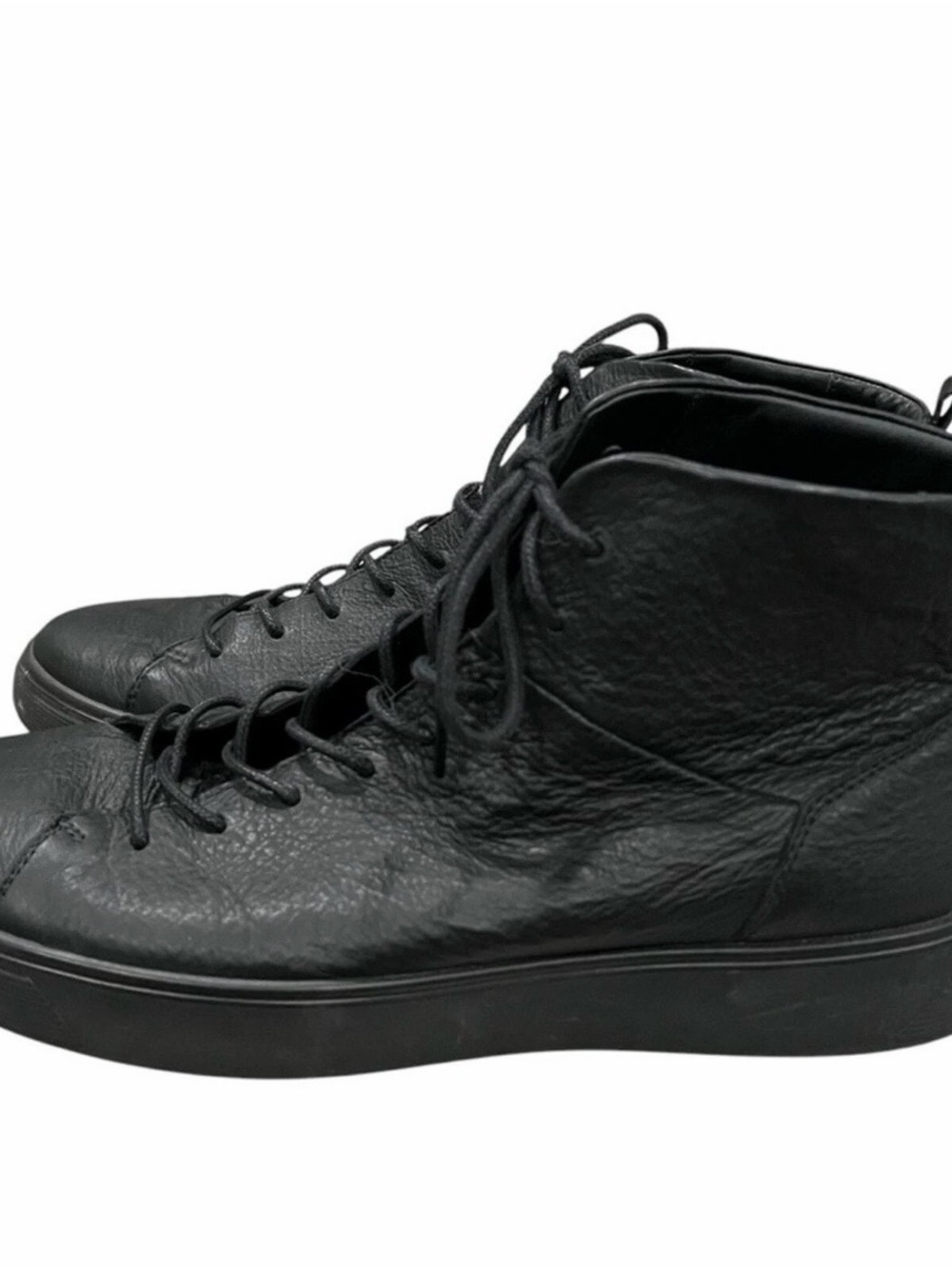 ECCO Men’s 12 EU 46 Black Leather Street Tray Tech Lace Up Sneaker Boots S3 - Picture 2 of 7